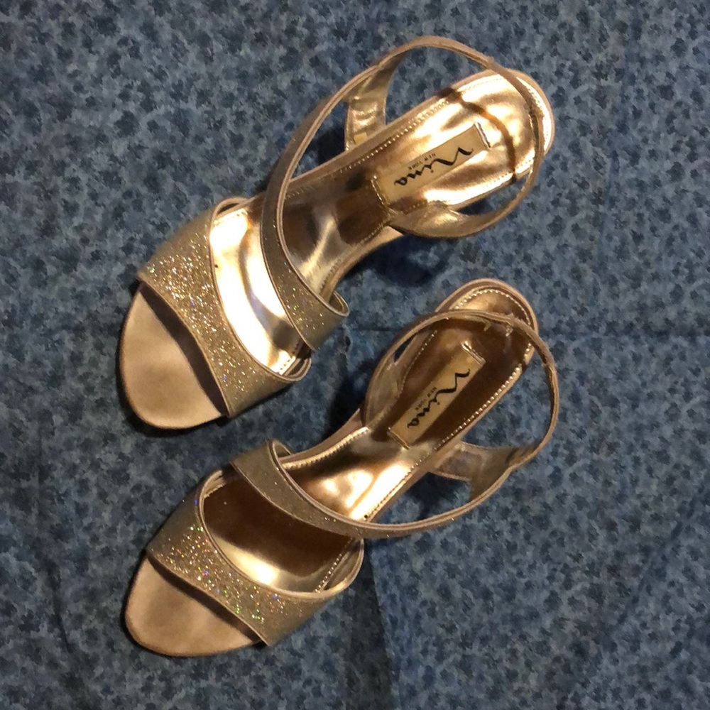 Silver dress shoes